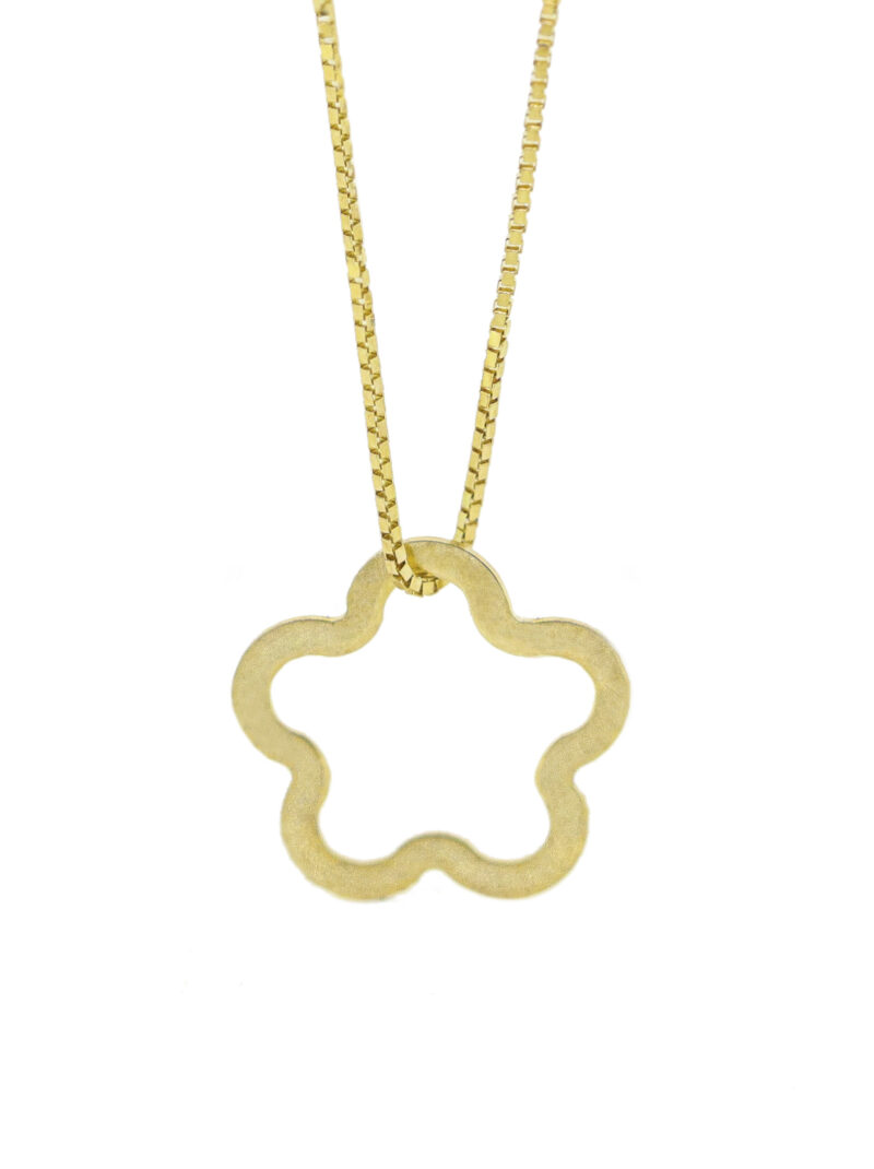 Gargantilla Oro 18K Flor Calada