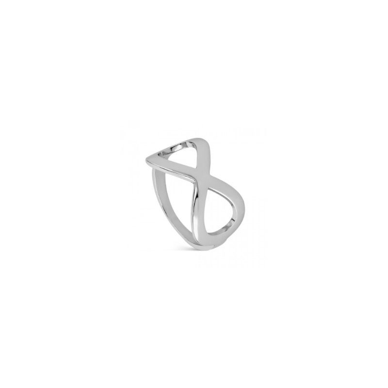 Anillo de plata rodiado infinito plano PROMOJOYA