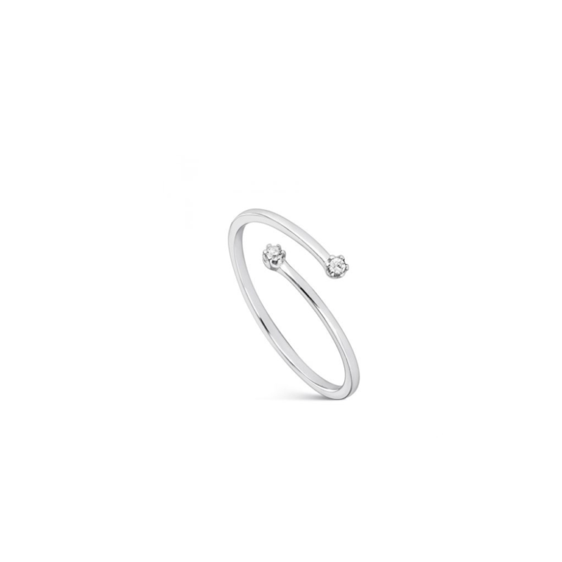 Anillo Top Tendencia circonita rodiado fino abierto PROMOJOYA
