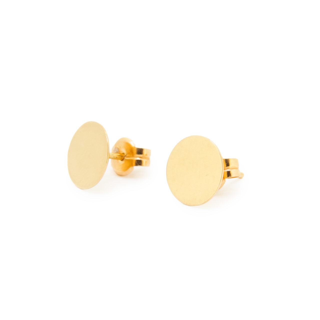 PENDIENTE CIRCULO PLANO ORO 18K