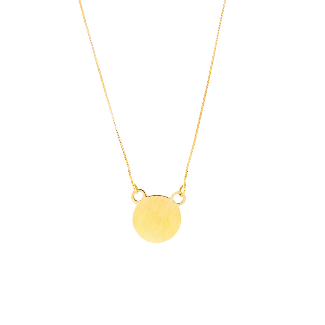 PENDIENTE CIRCULO PLANO ORO 18K - Imagen 2