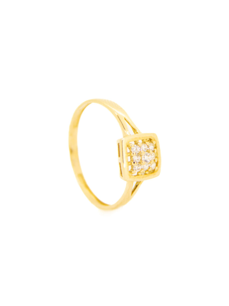 Anillo comunión niña oro 18k cuadrado circonitas