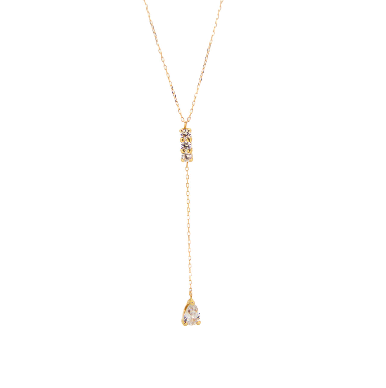 GARGANTILLA ORO18K CIRCONITAS CADENA LAGRIMA