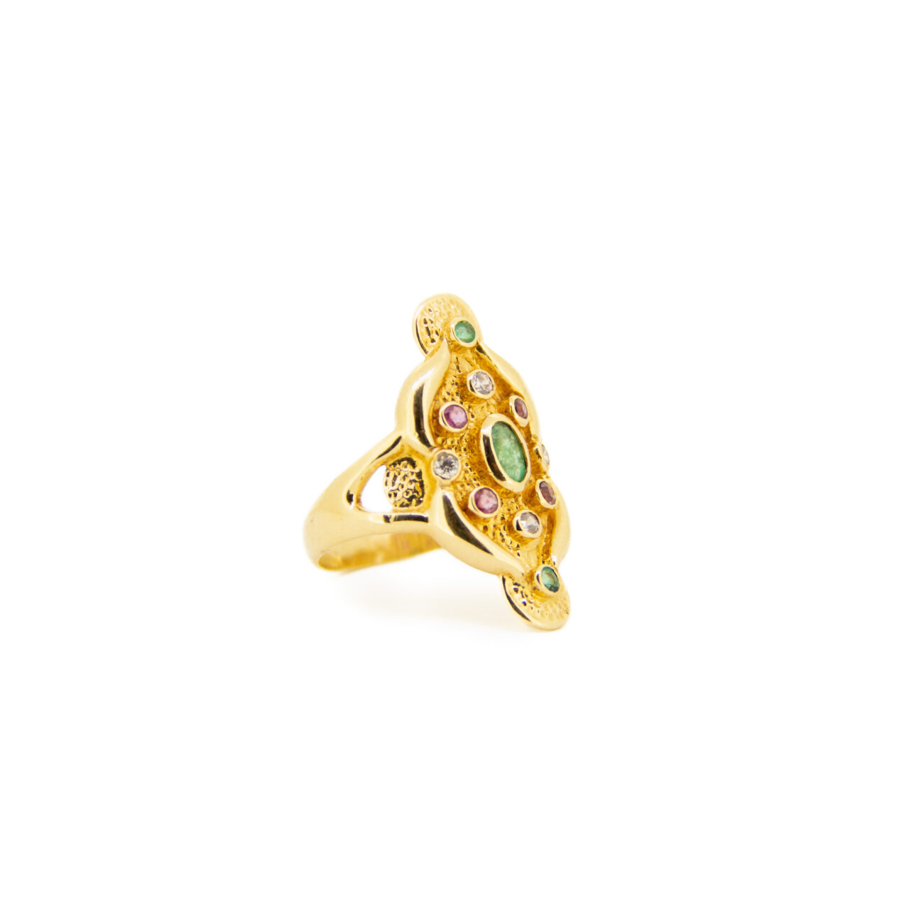 ANILLO ORO 18K. LANZADERA CIRCONITAS - Imagen 2