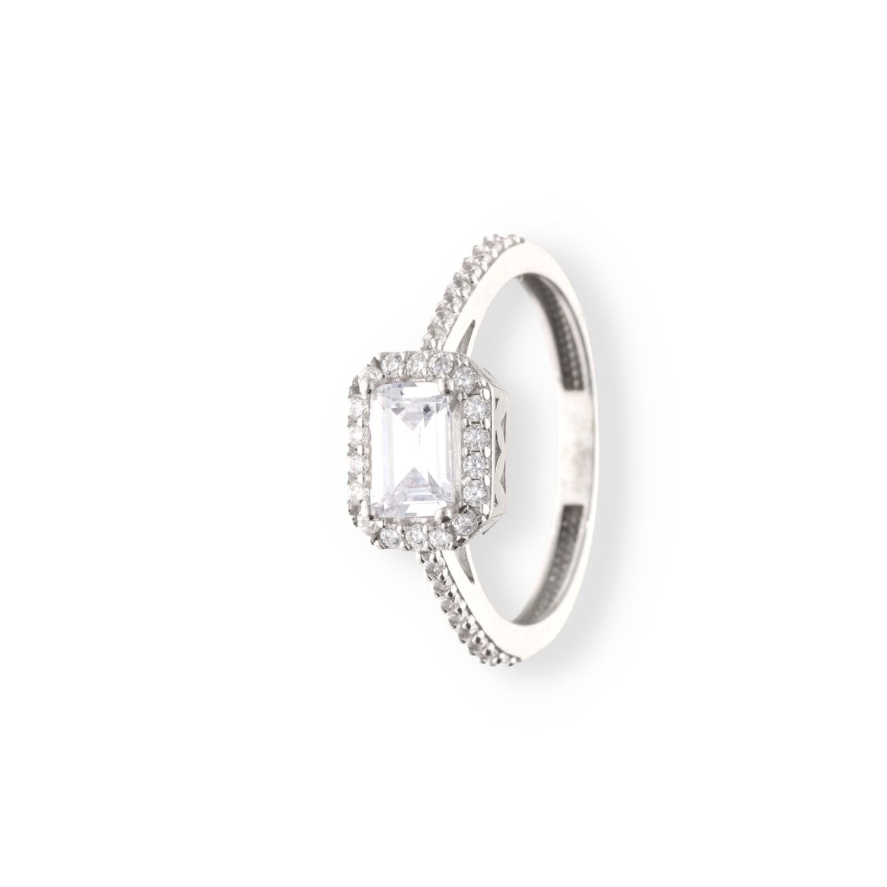 ANILLO ORO BLANCO 18K CIRCONITAS RECTANGULAR - Imagen 3