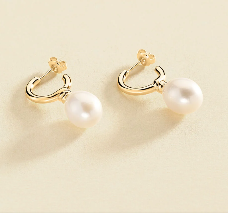 Criollas EAR2MARGAUX - Perla / Chapado Oro Agatha Paris