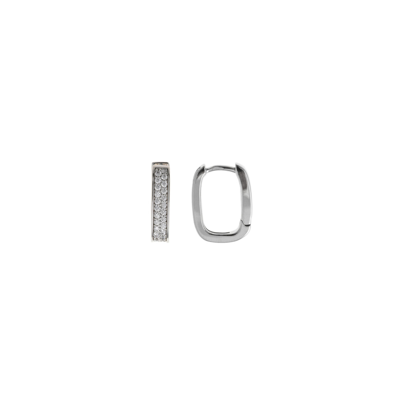 PENDIENTES  PLATA RODIO AROS OVALADO CIRCONITAS SALVATORE
