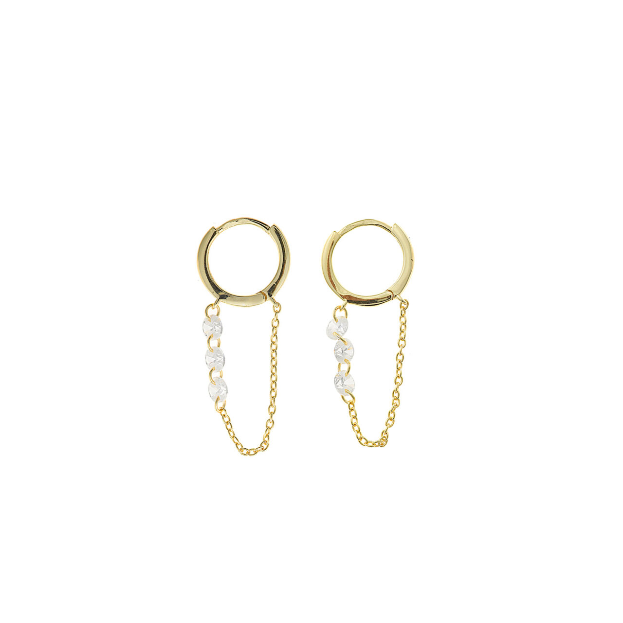 PENDIENTES PLATA CHAPADO DORADO O PLATA  AROS TRES CIRCONITAS SALVATORE