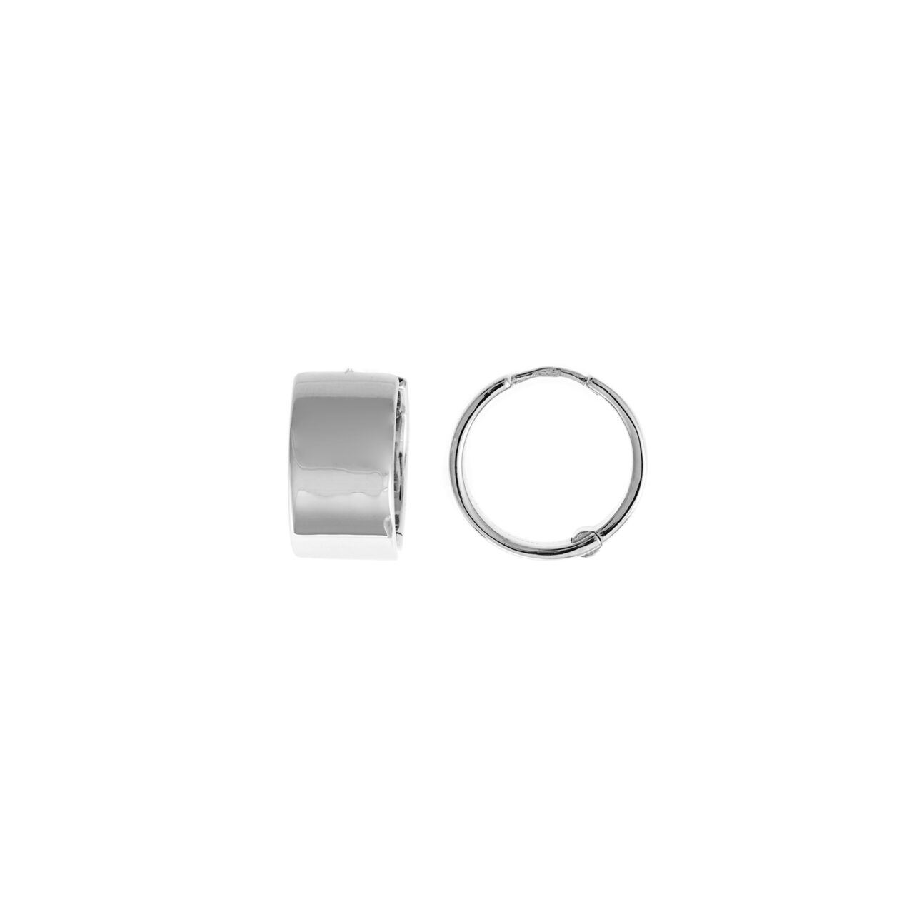 PENDIENTES  PLATA RODIO AROS LISO ANCHO SALVATORE