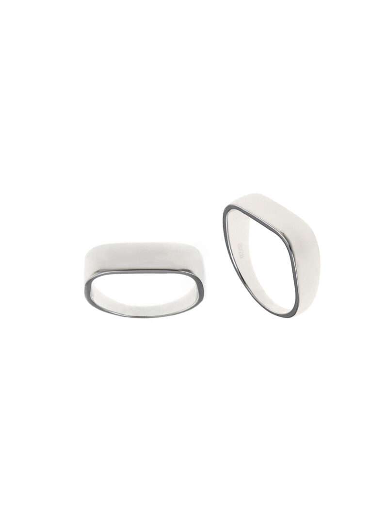 SORTIJA PLATA RODIO O CHAPADO RECTANGULAR LISO SALVATORE