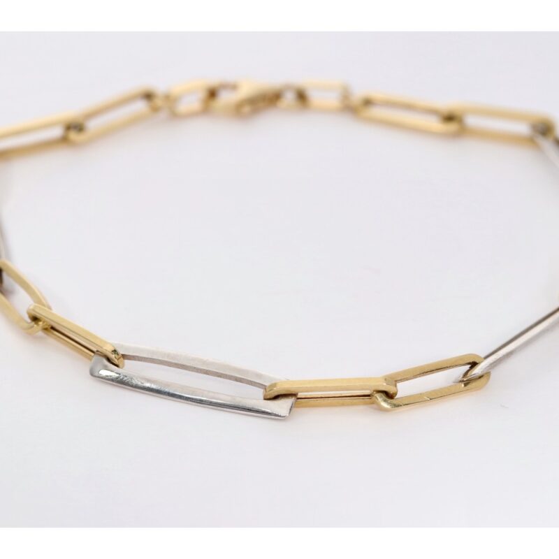 PULSERA ORO 18K BICOLOR ESLABON GRANDE