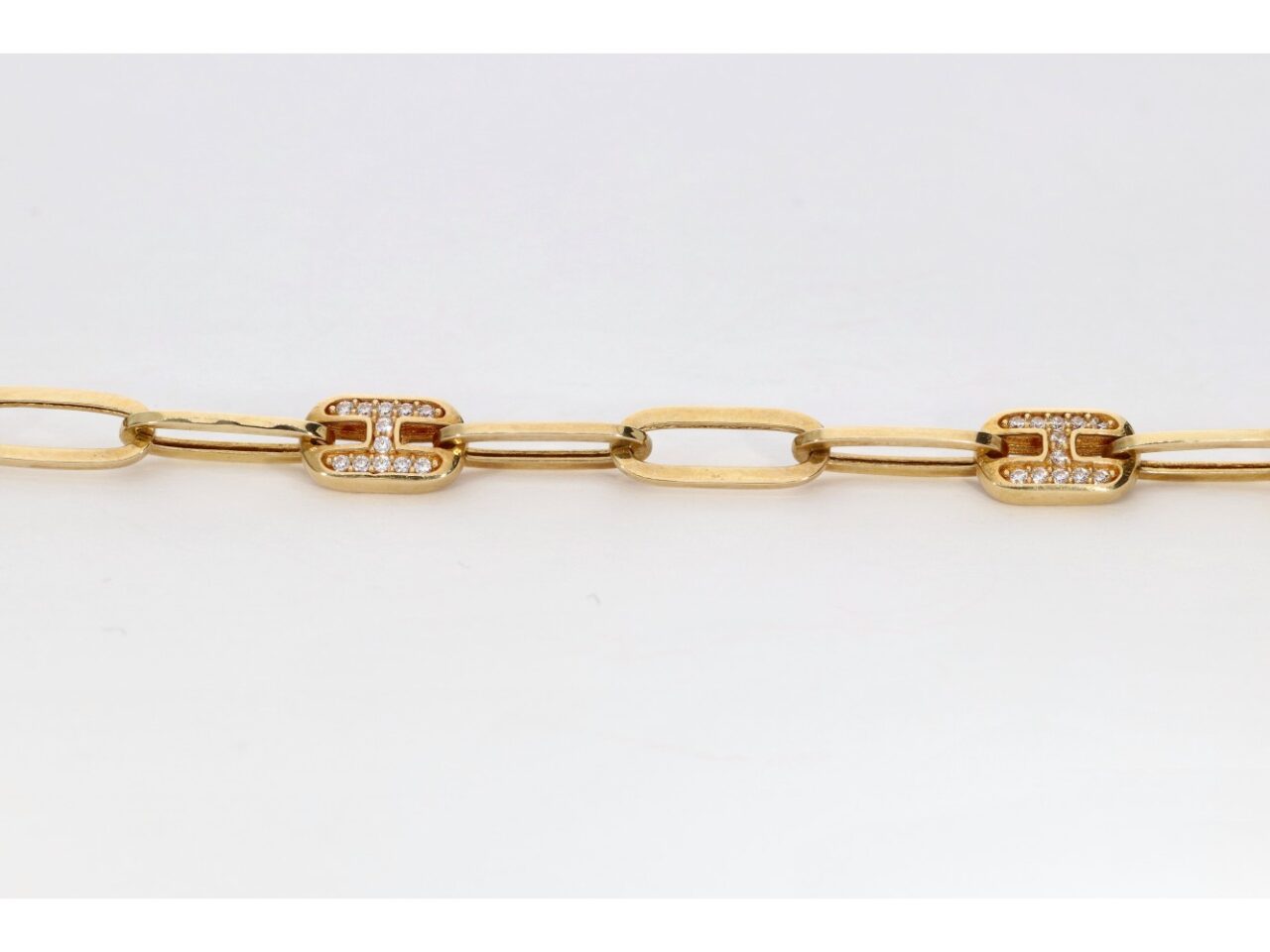 PULSERA ORO 18K ESLABONES CIRCONITAS - Imagen 3