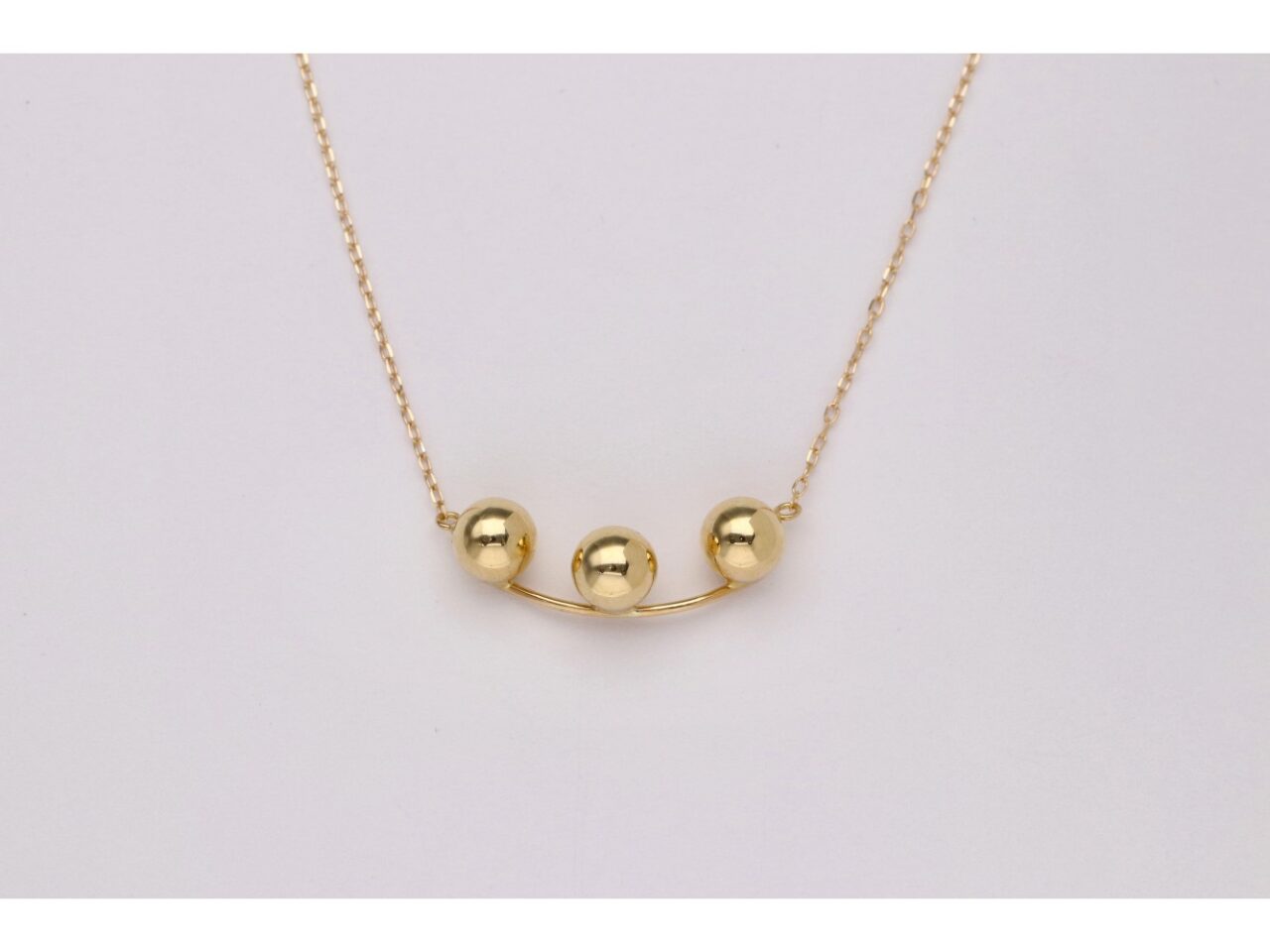 COLLAR ORO 18K BARRA TRES BOLAS