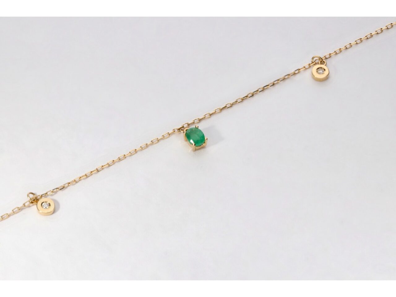 GARGANTILLA ORO 18K ESMERALDA Y BRILL. 0.02 CT. - Imagen 2