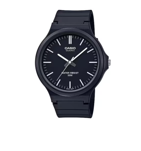 RELOJ CASIO RESINA NEGRO ESFERA CLASICA ANALOGICO MW-240-1EVEF