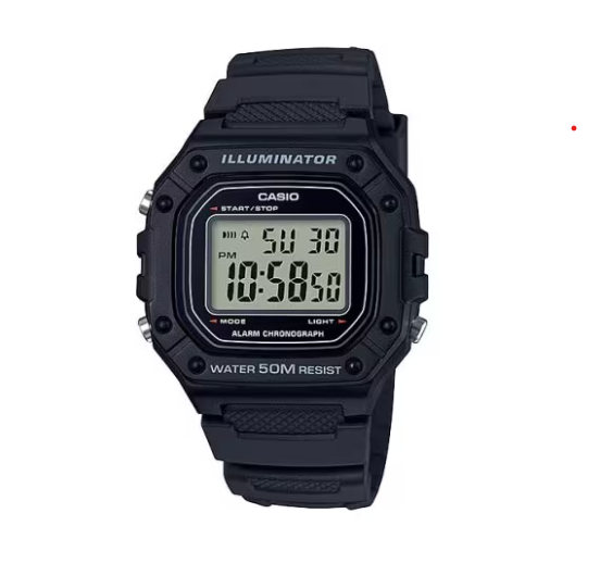 RELOJ CASIO NEGRO RESINA W-218H-1AVEF